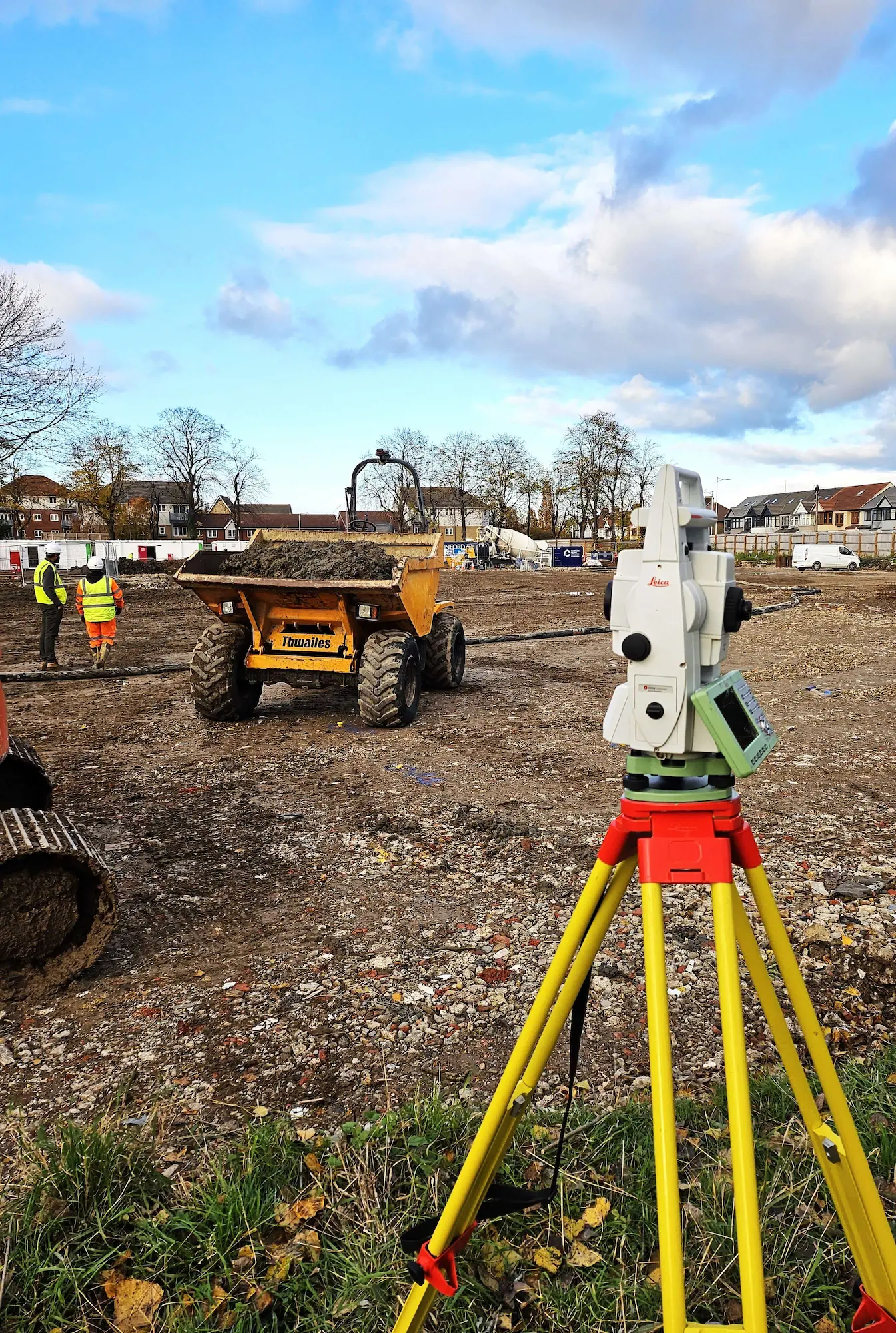 Construction setting out using Leica robotic total station