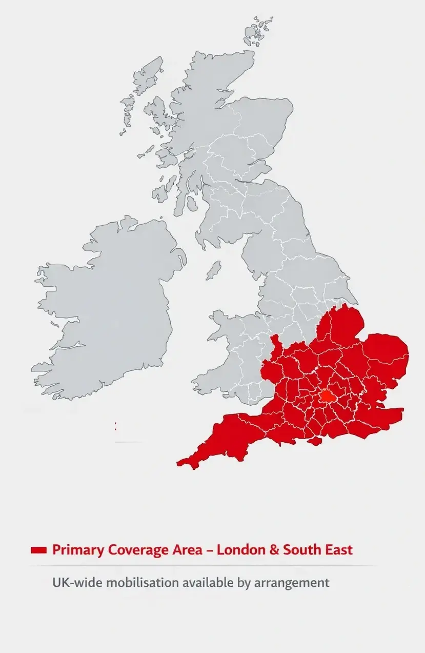 Da Vinci Engineering coverage map — London and the South East
