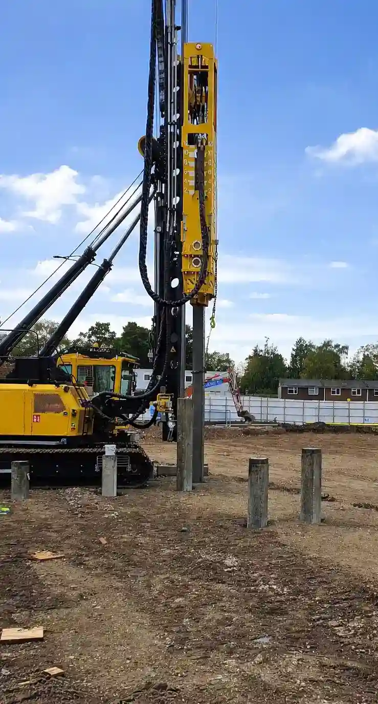 As built survey carried out using Leica total station on a construction site in London