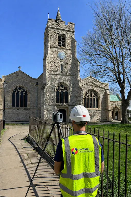Measured building survey of a heritage church using a Leica 3D laser scanner
