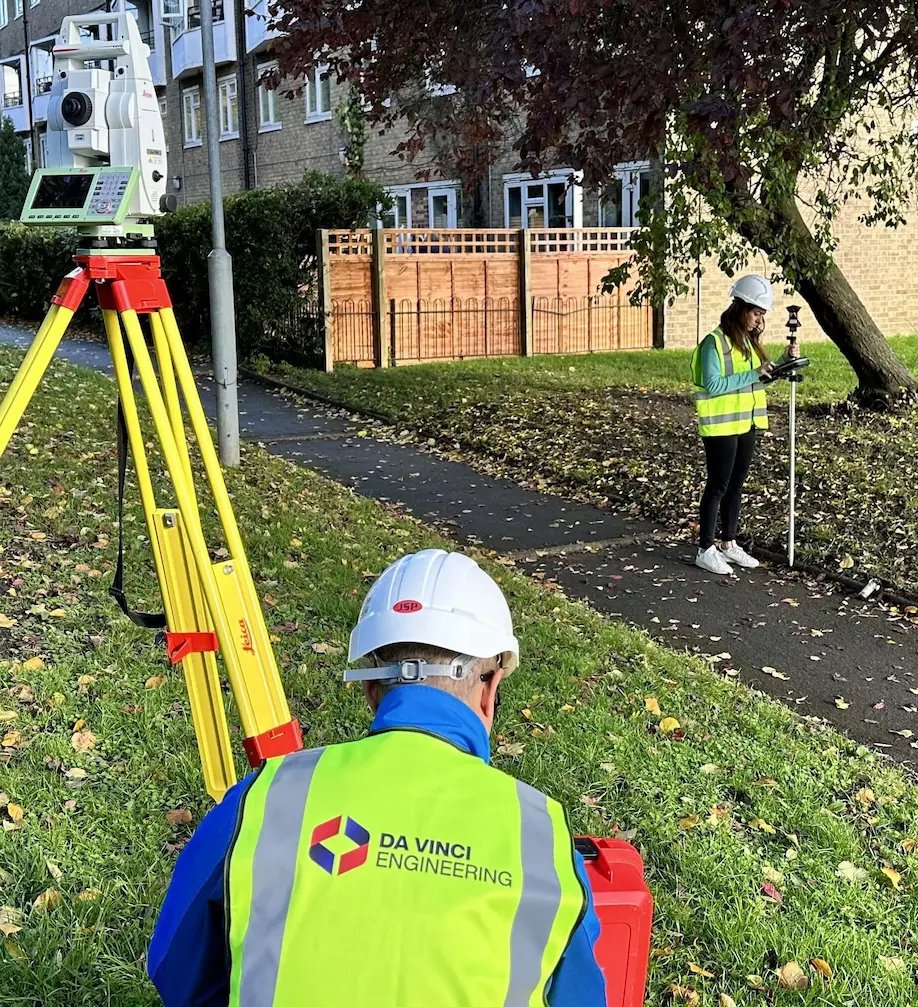 Topographical survey in London using Leica total station